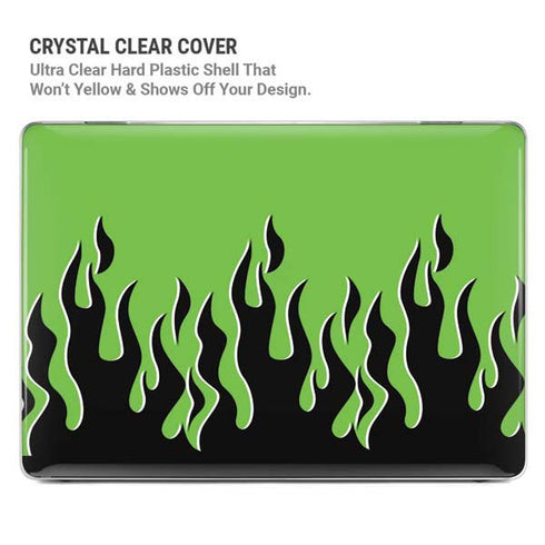 Green Flames MacBook Cases